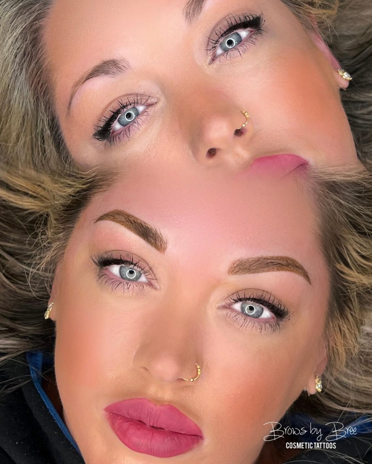 Powder brows and lip blushing results on two clients — Brows By Bree